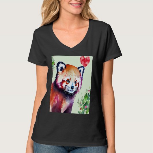 Valentine's Day Love Heart Red Panda Girlfriend Fi T-Shirt (Vorderseite)