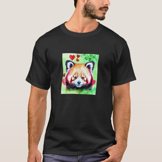Valentine's Day Love Heart Red Panda Girlfriend Fi T-Shirt (Vorderseite)