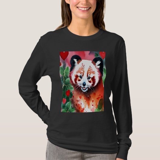 Valentine's Day Love Heart Red Panda Girlfriend Fi T-Shirt (Vorderseite)