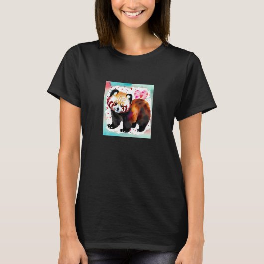 Valentine's Day Love Heart Red Panda Girlfriend Fi T-Shirt (Vorderseite)