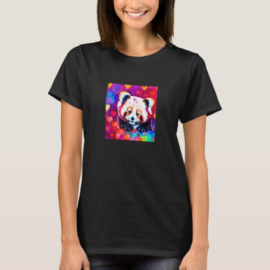 Valentine's Day Love Heart Red Panda Girlfriend Fi T-Shirt (Vorderseite)