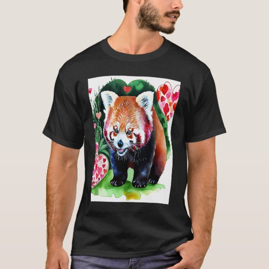 Valentine's Day Love Heart Red Panda Girlfriend Fi T-Shirt (Vorderseite)