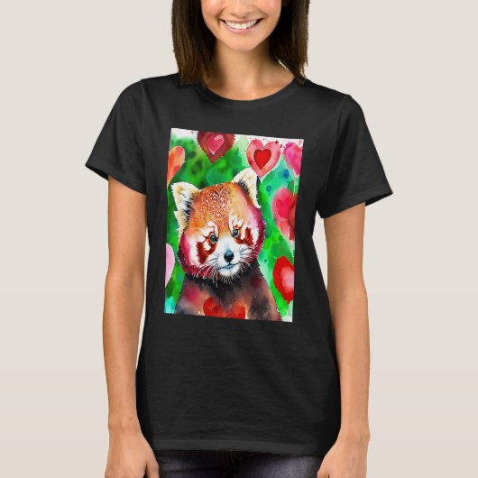 Valentine's Day Love Heart Red Panda Girlfriend Fi T-Shirt (Vorderseite)