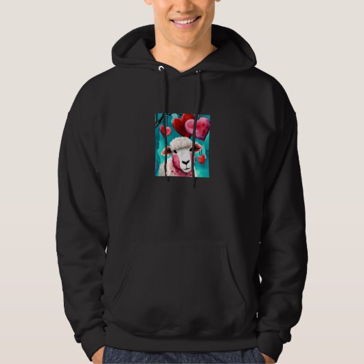Valentine's Day Love Heart Sheep Girlfriend Fiancé Hoodie (Vorderseite)