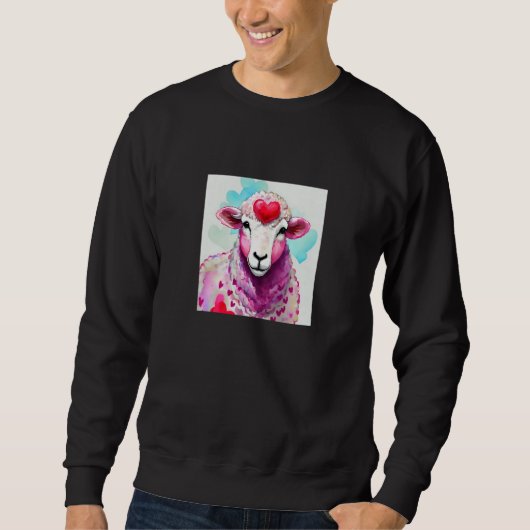 Valentine's Day Love Heart Sheep Girlfriend Fiancé Sweatshirt (Vorderseite)