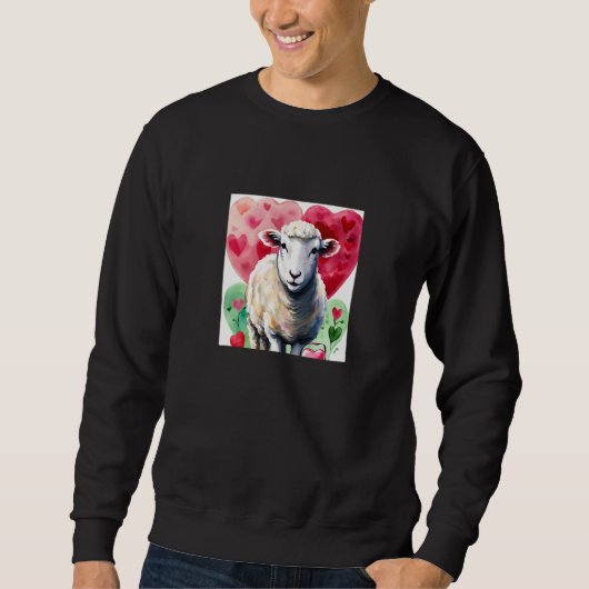 Valentine's Day Love Heart Sheep Girlfriend Fiancé Sweatshirt (Vorderseite)