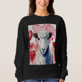 Valentine's Day Love Heart Sheep Girlfriend Fiancé Sweatshirt (Vorderseite)