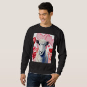 Valentine's Day Love Heart Sheep Girlfriend Fiancé Sweatshirt (Vorne ganz)