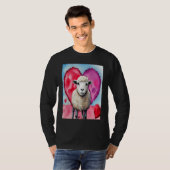 Valentine's Day Love Heart Sheep Girlfriend Fiancé T-Shirt (Vorne ganz)