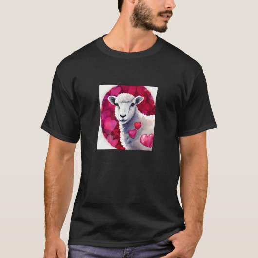 Valentine's Day Love Heart Sheep Girlfriend Fiancé T-Shirt (Vorderseite)