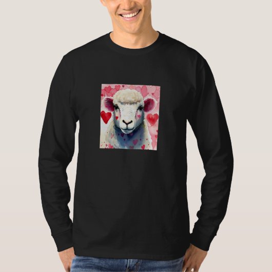 Valentine's Day Love Heart Sheep Girlfriend Fiancé T-Shirt (Vorderseite)