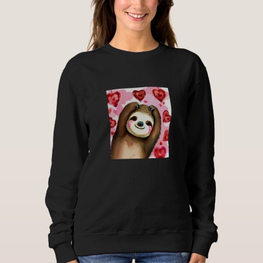 Valentine's Day Love Heart Sloth Girlfriend Fiancé Sweatshirt (Vorderseite)
