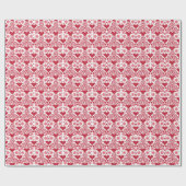 Valentine's Day Love Pink, Red and White Pattern Geschenkpapier (Flach)