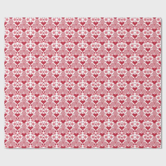Valentine's Day Love Pink, Red and White Pattern Geschenkpapier (Flach)