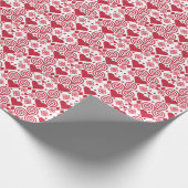Valentine's Day Love Pink, Red and White Pattern Geschenkpapier (Ecke)