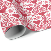 Valentine's Day Love Pink, Red and White Pattern Geschenkpapier (Rolleneckpunkt)