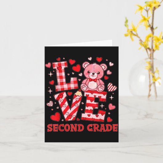 Valentine's Day Love Second Grade Teacher  Karte (Gelbe Blume)