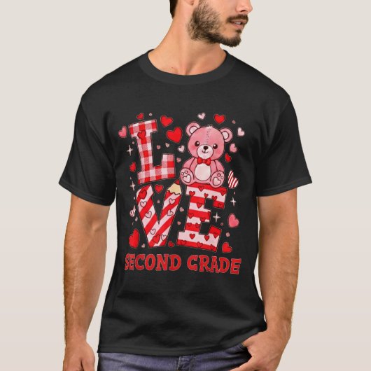 Valentine's Day Love Second Grade Teacher T-Shirt (Vorderseite)