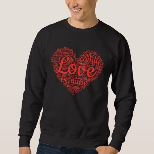 Valentine's Day Love Words Heart Cute Couple's Mat Sweatshirt (Vorderseite)