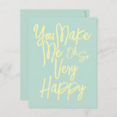 Valentine's Day Love You Make Me Happy Card. Postkarte (Vorne/Hinten)