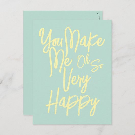 Valentine's Day Love You Make Me Happy Card. Postkarte (Vorne/Hinten)