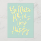 Valentine's Day Love You Make Me Happy Card. Postkarte (Vorderseite)