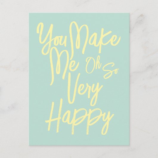 Valentine's Day Love You Make Me Happy Card. Postkarte (Vorderseite)