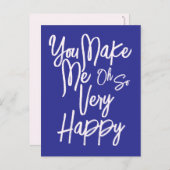 Valentine's Day Love You Make Me Happy Card. Postkarte (Vorne/Hinten)