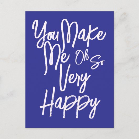 Valentine's Day Love You Make Me Happy Card. Postkarte (Vorderseite)