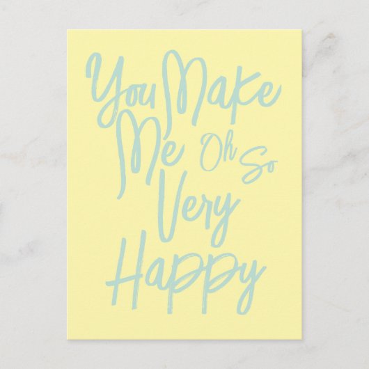 Valentine's Day Love You Make Me Happy Card. Postkarte (Vorderseite)