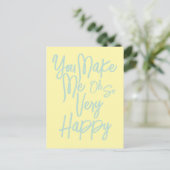 Valentine's Day Love You Make Me Happy Card. Postkarte (Stehend Vorderseite)