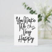 Valentine's Day Love You Make Me Happy Card. Postkarte (Stehend Vorderseite)