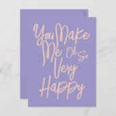 Valentine's Day Love You Make Me Happy Card. Postkarte (Vorne/Hinten)