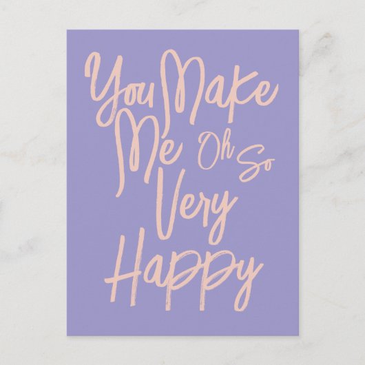 Valentine's Day Love You Make Me Happy Card. Postkarte (Vorderseite)