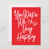 Valentine's Day Love You Make Me Happy Card. Postkarte (Vorne/Hinten)