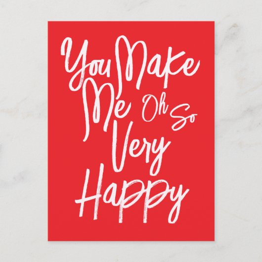 Valentine's Day Love You Make Me Happy Card. Postkarte (Vorderseite)
