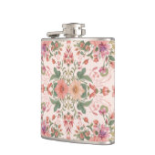 Valentine's Day, Lovely Pink Flowers Pattern Flachmann (Links)