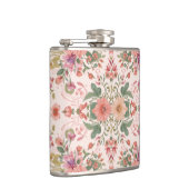 Valentine's Day, Lovely Pink Flowers Pattern Flachmann (Rechts)