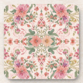 Valentine's Day, Lovely Pink Flowers Pattern Getränkeuntersetzer (Vorderseite)