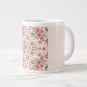 Valentine's Day, Lovely Pink Flowers Pattern  Jumbo-Tasse (Vorderseite Rechts)