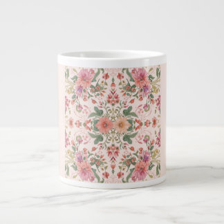 Valentine's Day, Lovely Pink Flowers Pattern  Jumbo-Tasse