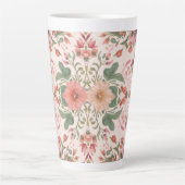 Valentine's Day, Lovely Pink Flowers Pattern  Milchtasse (Vorderseite)