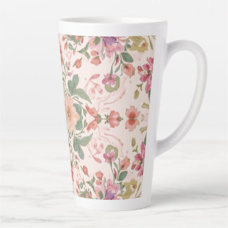 Valentine's Day, Lovely Pink Flowers Pattern  Milchtasse