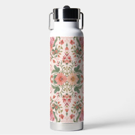 Valentine's Day, Lovely Pink Flowers Pattern  Trinkflasche