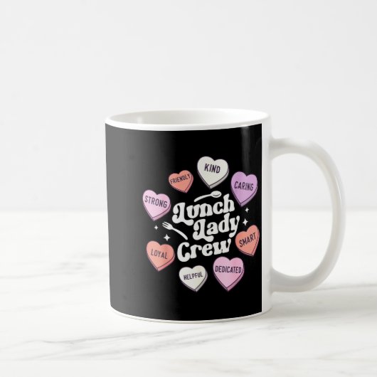 Valentines Day Lunch Lady Groovy Cafeteria Squad H Kaffeetasse (Rechts)