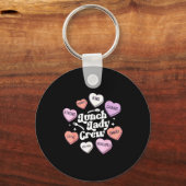 Valentines Day Lunch Lady Groovy Cafeteria Squad H Schlüsselanhänger (Vorderseite)