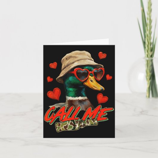 Valentine's Day Mallard Duck Hunting Hunter Camo C Karte (Vorderseite)