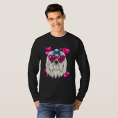 Valentines Day Maltese Heart Couples Maltese Dog T-Shirt (Vorne ganz)