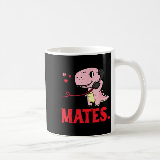 Valentines Day Matching Soulmates Mates Dino Coupl Kaffeetasse (Rechts)