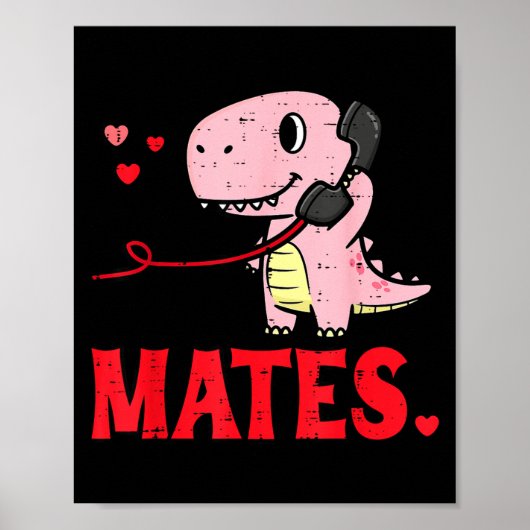 Valentines Day Matching Soulmates Mates Dino Coupl Poster (Vorne)